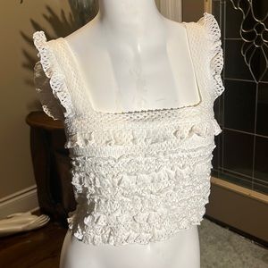 Zara white summer mesh top